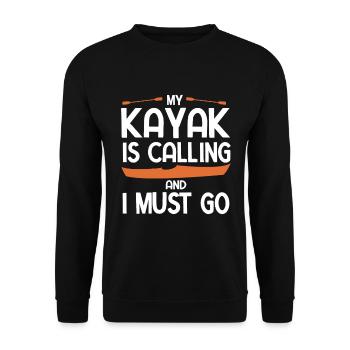 Paddel-Boot Kanu-Fahrer Für Kajak - Unisex Pullover - Schwarz - Vorne - Alina (178cm) & Michal (187cm)