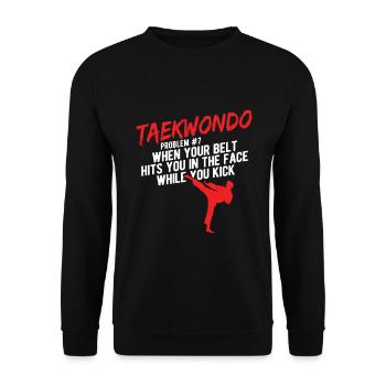 Koreanischer Kampfsport Taekwondo - Unisex Pullover - Schwarz - Vorne - Alina (178cm) & Michal (187cm)