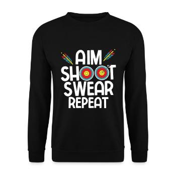 Bogenschießen Archery - Unisex Pullover - Schwarz - Vorne - Alina (178cm) & Michal (187cm)