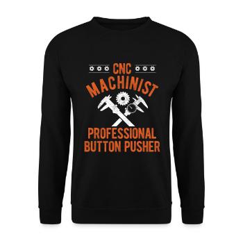 Maschinen-Bediener Maschinenführer Machinist - Unisex Pullover - Schwarz - Vorne - Alina (178cm) & Michal (187cm)