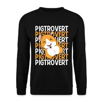Nagetier Meerschwein Meerschweinchen - Unisex Pullover - Schwarz - Vorne - Alina (178cm) & Michal (187cm)