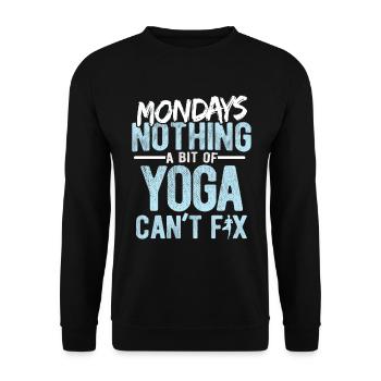 Yogalehrer Spruch Für Yogi Yoga - Unisex Pullover - Schwarz - Vorne - Alina (178cm) & Michal (187cm)