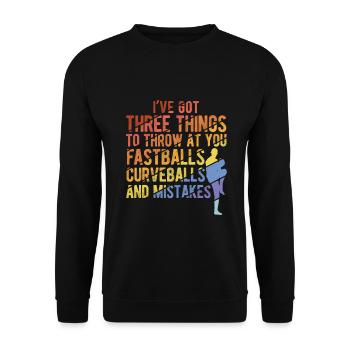 Baseball - Unisex Pullover - Schwarz - Vorne - Alina (178cm) & Michal (187cm)