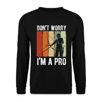 Bogenschießen Archery - Unisex Pullover - Schwarz - Vorne - Alina (178cm) & Michal (187cm)