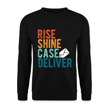Briefträger Und Paket-Zusteller Für Postboten - Unisex Pullover - Schwarz - Vorne - Alina (178cm) & Michal (187cm)