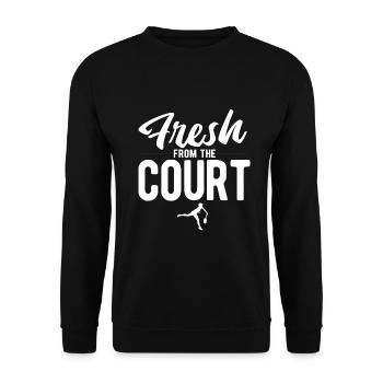 Tennisplatz Spruch Für Tennis - Unisex Pullover - Schwarz - Vorne - Alina (178cm) & Michal (187cm)