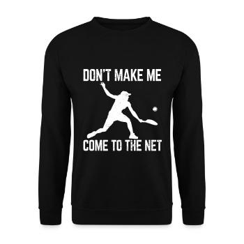 Tennisplatz Spruch Für Tennis - Unisex Pullover - Schwarz - Vorne - Alina (178cm) & Michal (187cm)