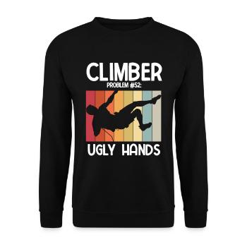 Klettern Bouldern - Unisex Pullover - Schwarz - Vorne - Alina (178cm) & Michal (187cm)