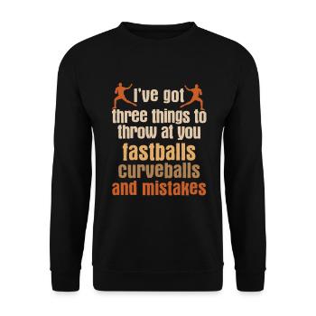 Baseball - Unisex Pullover - Schwarz - Vorne - Alina (178cm) & Michal (187cm)
