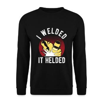 Schweißen Für Schweißer - Unisex Pullover - Schwarz - Vorne - Alina (178cm) & Michal (187cm)