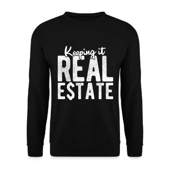 Immobilien-Händler Für Immobilien-Makler - Unisex Pullover - Schwarz - Vorne - Alina (178cm) & Michal (187cm)