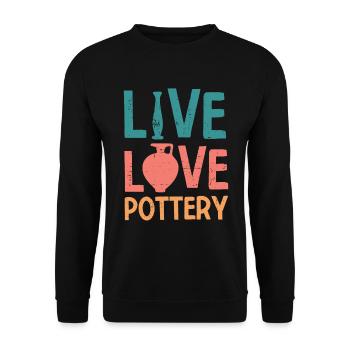 Keramik Töpferei Für Töpfer - Unisex Pullover - Schwarz - Vorne - Alina (178cm) & Michal (187cm)