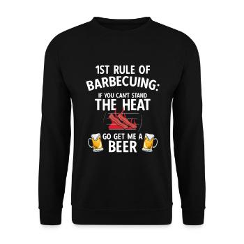 Grillparty Spruch Zum Grillen Grill - Unisex Pullover - Schwarz - Vorne - Alina (178cm) & Michal (187cm)