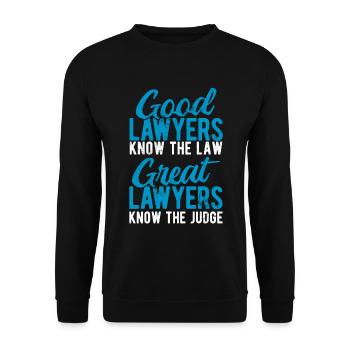 Richter Jurist Anwalt - Unisex Pullover - Schwarz - Vorne - Alina (178cm) & Michal (187cm)