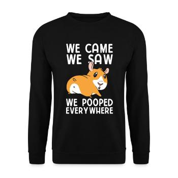 Nagetier Meerschwein Meerschweinchen - Unisex Pullover - Schwarz - Vorne - Alina (178cm) & Michal (187cm)
