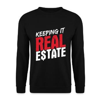 Immobilien-Händler Für Immobilien-Makler - Unisex Pullover - Schwarz - Vorne - Alina (178cm) & Michal (187cm)