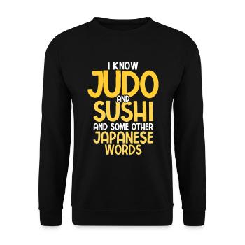 Japanischer Kampfsport Judo - Unisex Pullover - Schwarz - Vorne - Alina (178cm) & Michal (187cm)