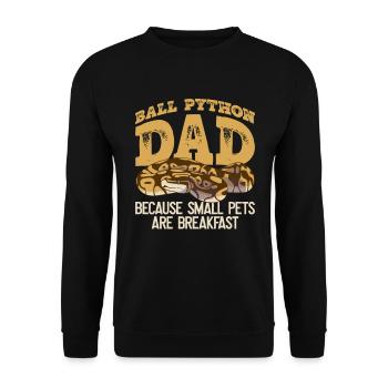 Bananenkugel Python Papa Königspython Besitzer - Unisex Pullover - Schwarz - Vorne - Alina (178cm) & Michal (187cm)