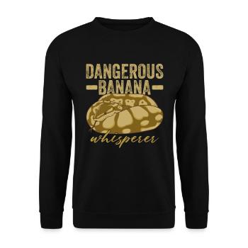 Gefährliche Banana Whisperer Königspython - Unisex Sweatshirt - black - Front - Alina (178cm) & Michal (187cm)