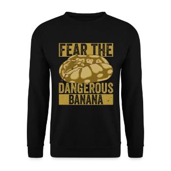 Banana Königspython - Unisex Sweatshirt - black - Front - Alina (178cm) & Michal (187cm)