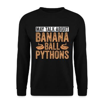 Banana Königspython Königspython Besitzer - Unisex Sweatshirt - black - Front - Alina (178cm) & Michal (187cm)