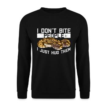 Königspython Banana Ball Königspython - Unisex Sweatshirt - black - Front - Alina (178cm) & Michal (187cm)