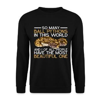 Banana Königspython - Unisex Sweatshirt - black - Front - Alina (178cm) & Michal (187cm)
