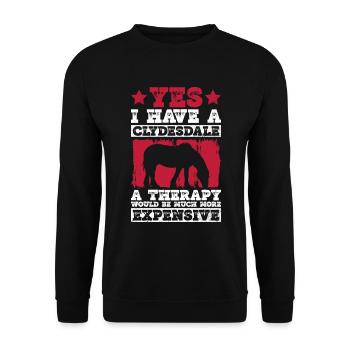 Clydesdale Reiter Zugpferd - Sweat-shirt Unisexe - noir - Devant - Alina (178cm) & Michal (187cm)