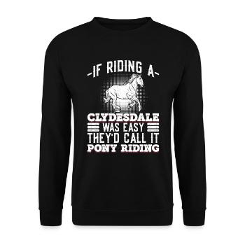 Clydesdale Zugpferd Stolzen Clydesdale Reiter - Sweat-shirt Unisexe - noir - Devant - Alina (178cm) & Michal (187cm)
