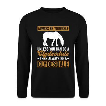 Clydesdale Reiter Pferdefreunde - Sweat-shirt Unisexe - noir - Devant - Alina (178cm) & Michal (187cm)