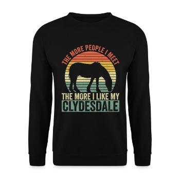 Clydesdale Reiter Pieds géants Pferd - Sweat-shirt Unisexe - noir - Devant - Alina (178cm) & Michal (187cm)