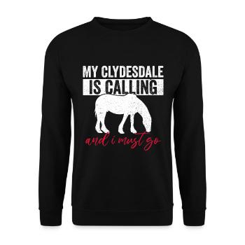 Clydesdale Zugpferdeliebhaber - Sweat-shirt Unisexe - noir - Devant - Alina (178cm) & Michal (187cm)