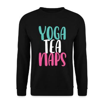 Yogalehrer Spruch Für Yogi Yoga - Unisex Pullover - Schwarz - Vorne - Alina (178cm) & Michal (187cm)