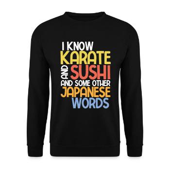Japanischer Kampfsport Karate - Unisex Pullover - Schwarz - Vorne - Alina (178cm) & Michal (187cm)