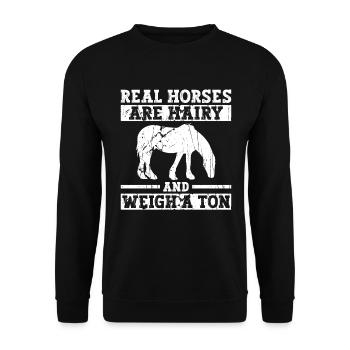 Clydesdale Reiten Zugpferde - Sweat-shirt Unisexe - noir - Devant - Alina (178cm) & Michal (187cm)