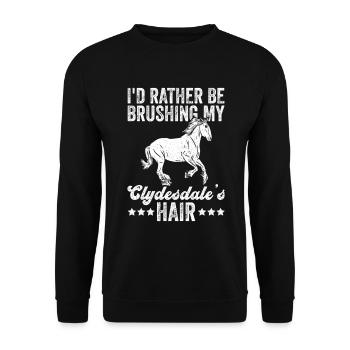Cladesdale Zugpferd - Sweat-shirt Unisexe - noir - Devant - Alina (178cm) & Michal (187cm)