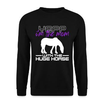 Clydesdale Maman Pieds Géants Cheval - Sweat-shirt Unisexe - noir - Devant - Alina (178cm) & Michal (187cm)