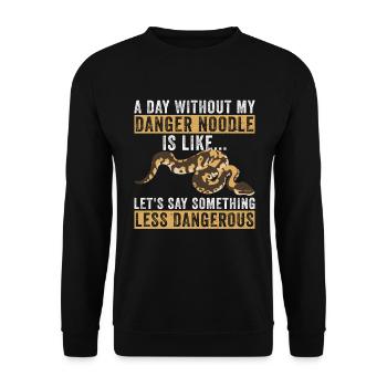 Königspython Banana Ball Python Danger Noodle - Unisex Sweatshirt - black - Front - Alina (178cm) & Michal (187cm)