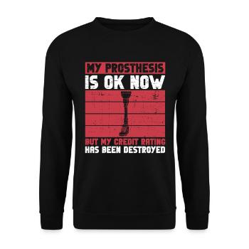 Beinprothese Und Beinprothese - Unisex Pullover - Schwarz - Vorne - Alina (178cm) & Michal (187cm)