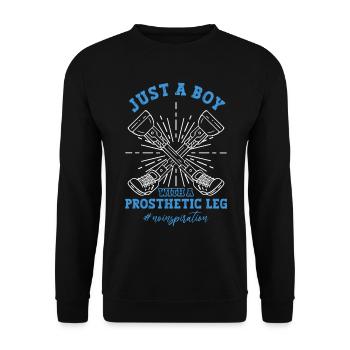 Rollstuhl Prothese Gliedmaßenamputation - Unisex Pullover - Schwarz - Vorne - Alina (178cm) & Michal (187cm)