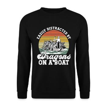 Drachenboot Paddler Paddeln - Unisex Sweatshirt - black - Front - Alina (178cm) & Michal (187cm)