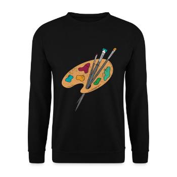 Maler Zeichner für Künstler - Unisex Pullover - Schwarz - Vorne - Alina (178cm) & Michal (187cm)