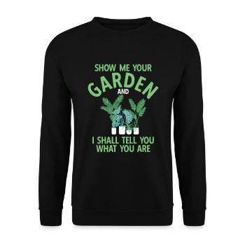 Landschaftsgärtner Hobbygärtner Gärtner - Unisex Pullover - Schwarz - Vorne - Alina (178cm) & Michal (187cm)