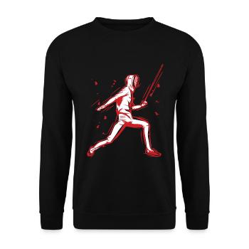 Fechten - Unisex Pullover - Schwarz - Vorne - Alina (178cm) & Michal (187cm)