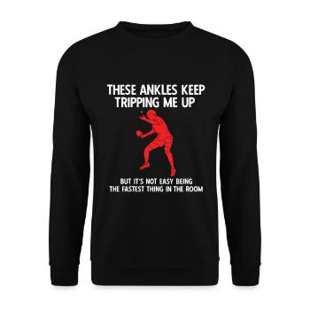 Tischtennisspieler Spruch Für Tischtennis - Unisex Pullover - Schwarz - Vorne - Alina (178cm) & Michal (187cm)