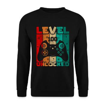 Gamer - Gamer Gaming unlocked level - Unisex Sweatshirt - black - Front - Alina (178cm) & Michal (187cm)