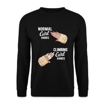 Klettern Bouldern - Unisex Pullover - Schwarz - Vorne - Alina (178cm) & Michal (187cm)