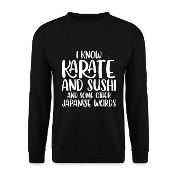Japanischer Kampfsport Karate - Unisex Pullover - Schwarz - Vorne - Alina (178cm) & Michal (187cm)