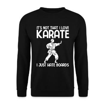 Japanischer Kampfsport Karate - Unisex Pullover - Schwarz - Vorne - Alina (178cm) & Michal (187cm)