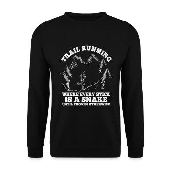 Berg-Laufen Für Läufer Trailrunning - Unisex Pullover - Schwarz - Vorne - Alina (178cm) & Michal (187cm)